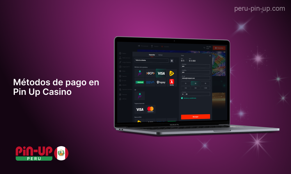 Los jugadores de Perú pueden depositar y retirar fondos en Pin Up Casino de forma rápida y segura utilizando diversos sistemas de pago, incluidos los métodos de pago tradicionales y las carteras de criptomonedas