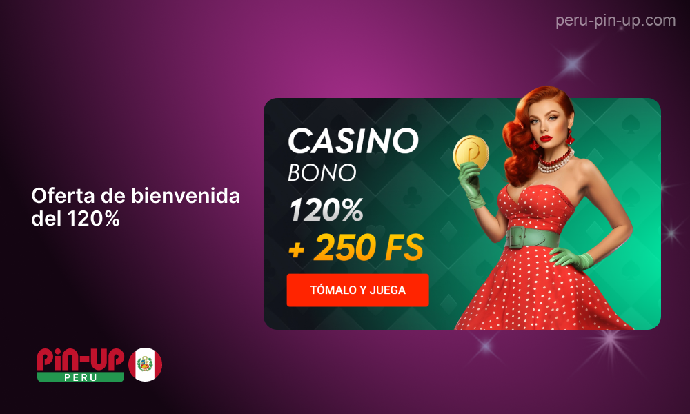 El bono de casino Pin Up del 120% para jugadores peruanos se activa en su primer depósito dentro de una hora después del registro y también proporciona 250 giros gratis