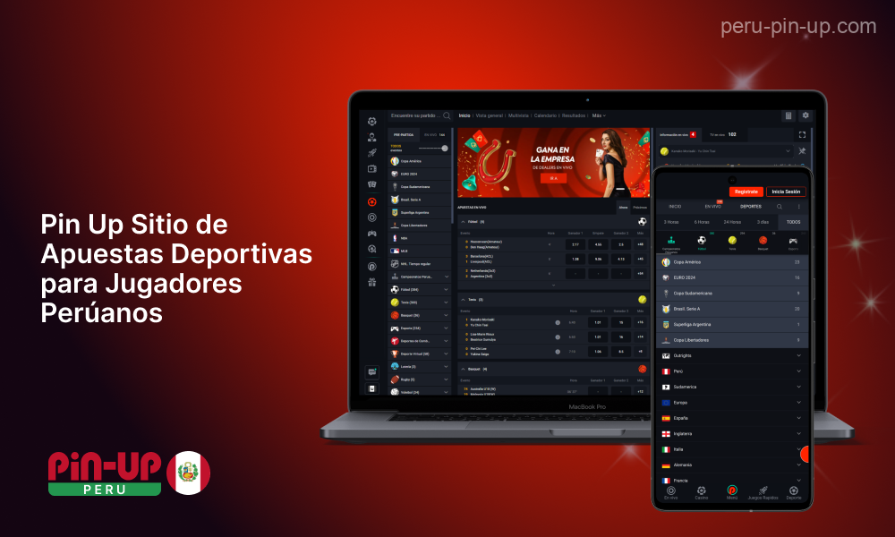 Los jugadores de Perú pueden utilizar el sitio web y la aplicación móvil de Pin Up Bet para apostar en eventos deportivos locales e internacionales, tanto en vivo como en las líneas previas al partido